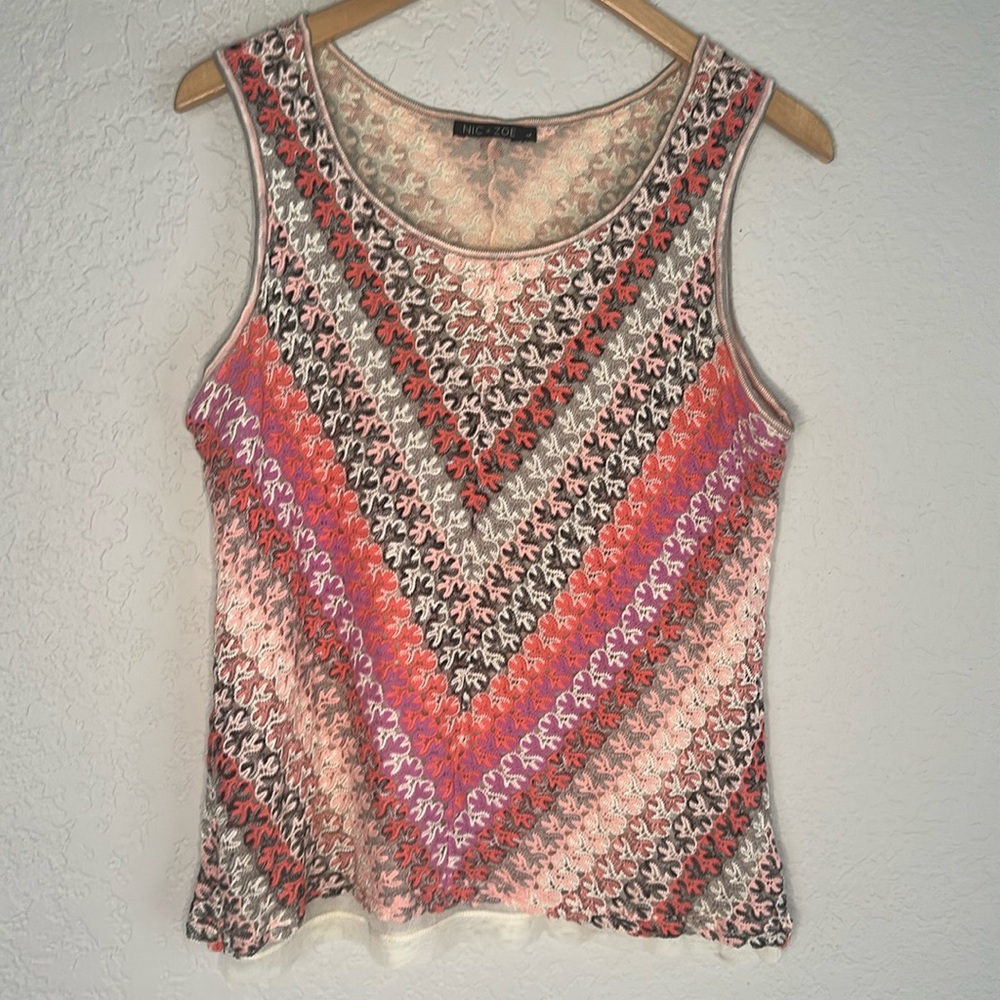NIC+ZOE Multicolor Patterned Tank Top